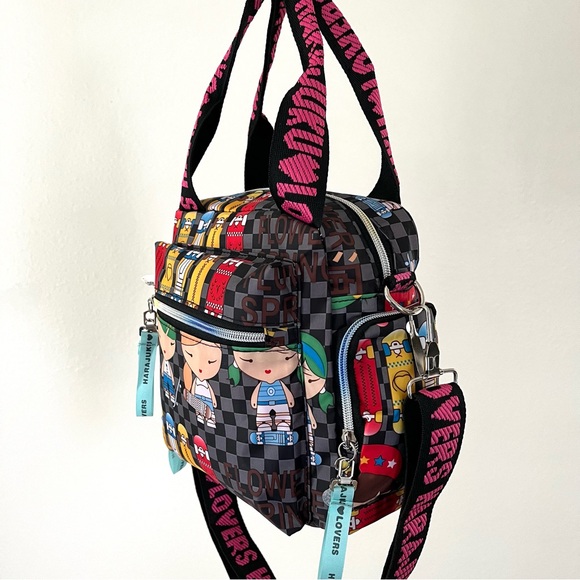 Harajuku Lovers Skater Girls Black Kawaii Handbag - Picture 5 of 9